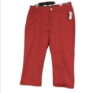NWT Reitmans coral Capri pants pockets  size 10
